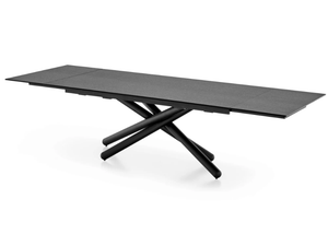 DUEL - Extending table with ceramic top and metal base - Table by Connubia