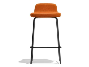 RILEY - Sled base Imitation leather stool with footrest - Stool by Connubia