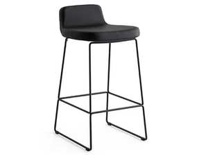 RILEY - Sled base Imitation leather stool with footrest - Stool by Connubia