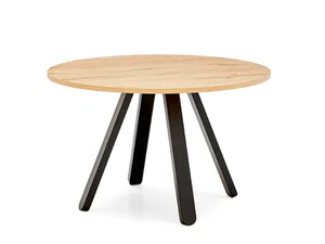 STECCO - Round melamine-faced chipboard table with beech legs - Table by Connubia