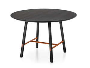 YO! - Round wood veneer table with beech base - Table by Connubia
