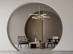 BIANCA SO DOUBLE - Satin brass pendant lamp - Ceiling lamp by Contardi