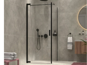 AVENUE - Corner glass shower cabin with hinged door - Door by Coram