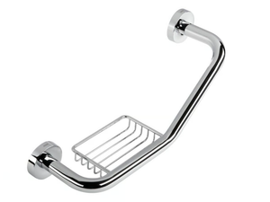 LUNA - Metal grab bar with soap holder - Sanitary accessories by Coram