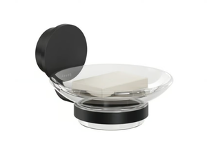 OPAL BLACK - Wall-mounted Glass and Stainless Steel soap dish - Sanitary accessories by Coram