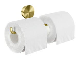 OPAL GOLD - Double stainless steel toilet roll holder - Toilet seat by Coram