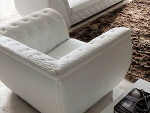 LAPO-QUILT - Leather armchair with armrests - Armchair by CorteZari