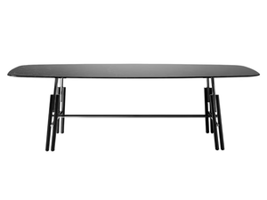 LINES - Rectangular Nero Marquina marble table - Table by Costantini Pietro