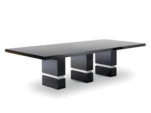 SOLUTION - Rectangular wooden table with metal details - Table by Costantini Pietro