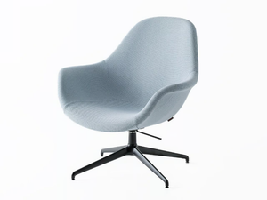 POLA LOUNGE LP/PB3 - Swivel fabric armchair with armrests with 4-spoke base - Armchair by Crassevig