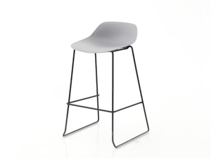 POLA LOW 65/SB - Sled base polypropylene barstool with footrest - Stool by Crassevig