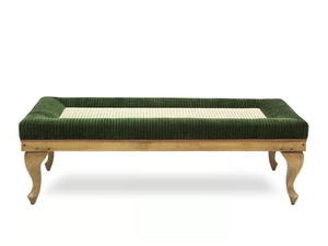 MARION ESSENCE - Low Vienna straw and velvet coffee table - Coffee table by Crearte Collections