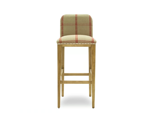 MAURO ESSENCE - High fabric stool with footrest with back - Stool by Crearte Collections
