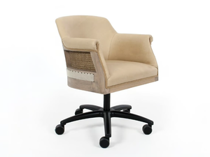 PARIS ESSENCE - Height-adjustable leather office chair with castors with armrests - Chair by Crearte Collections