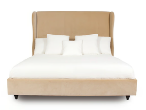 WINGS CONTEMPORAIN - Fabric bed with upholstered headboard - Bed frame by Crearte Collections