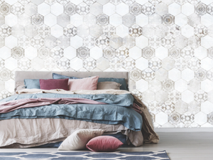 TIN - Washable encaustic effect wallpaper _ creativespace - Wallpaper by Creative Space