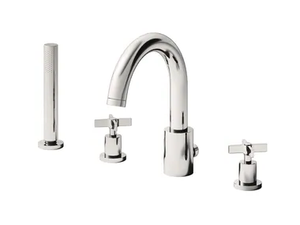 CROSS ROAD CRICR126 - Bathtub set with hand shower with individual rosettes - Tap by CRISTINA Rubinetterie