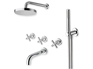 EXCLUSIVE CRIEV113 - Wall-mounted bathtub tap with hand shower with overhead shower - Tap by CRISTINA Rubinetterie