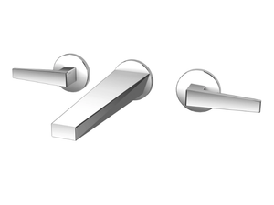 FRACTAL CRIFT242 - 3 hole wall-mounted washbasin mixer - Tap by CRISTINA Rubinetterie
