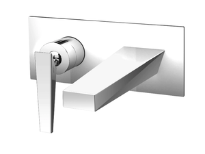 FRACTAL CRIFT256 - Wall-mounted single handle washbasin mixer with plate - Tap by CRISTINA Rubinetterie