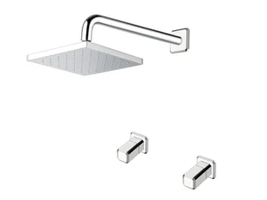 ITALY CRIIT617 - 3 hole shower set with individual rosettes with overhead shower - Shower by CRISTINA Rubinetterie