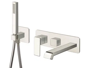 QUADRI S CRIQS102 - Wall-mounted bathtub set with hand shower - Tap by CRISTINA Rubinetterie