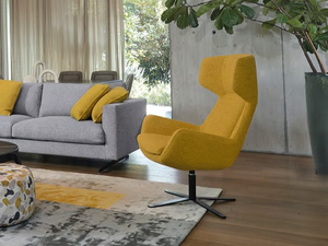 GRACE - Swivel fabric armchair with armrests with 4-spoke base - Armchair by CTS SALOTTI