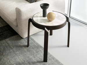 TAPE - Round wooden coffee table and porcelain stoneware top - Coffee table by CTS SALOTTI