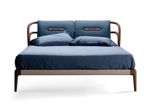 SMUSSO P-130 - Solid wood bed with upholstered headboard - Bed frame by Dale Italia