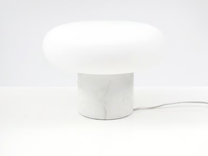 ITKA BASE - LED opal glass table lamp with ceramic/marble base - Table lamp by Danese Milano