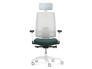 INDEED WHITE - Swivel height-adjustable mesh office chair with 5-Spoke base - Chair by Dauphin