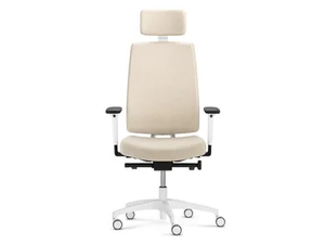 INDEED WHITE - Swivel height-adjustable office chair with 5-Spoke base - Chair by Dauphin