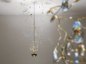 LOUIS XIV - LED metal pendant lamp with crystals - Ceiling lamp by DAVIDE GROPPI