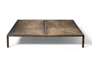 METALLARO - Square low stainless steel garden side table - Side table by DE PADOVA