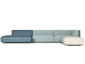 DS-1030 FLATTER - Sectional leather and fabric sofa - Sofa by de Sede