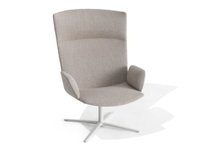 CALUM LOUNGE RELAX - Swivel fabric armchair with 4-spoke base high-back - Armchair by Desalto