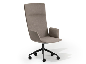 CALUM OFFICE PRESIDENT - Swivel office chair with castors with 5-Spoke base - Office Chair by Desalto