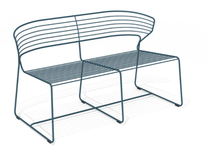 KOKI WIRE - 2 seater sled base steel garden sofa - Sofa by Desalto