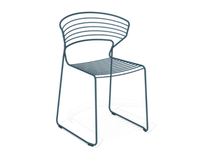 KOKI WIRE - Stackable sled base steel chair - Chair by Desalto
