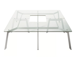 LINK - Glass and steel table - Table by Desalto