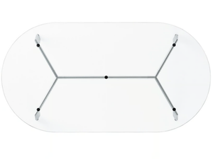 LINK - Oval glass and steel table - Table by Desalto