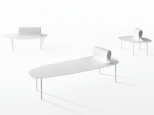 SOFTER THAN STEEL - Plate bench with back - Bench by Desalto