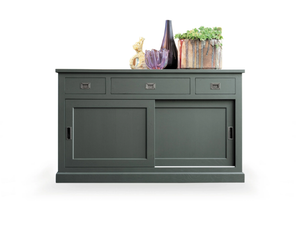ENGLISH - Contemporary style wooden sideboard with sliding doors with drawers - Cabinet by Devina Nais