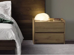 GROOVE - Solid wood bedside table with drawers - Side table by Devina Nais