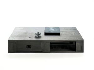 PALLETT - Low oak coffee table with storage space - Coffee table by Devina Nais