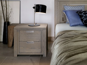 QUADRA - Solid wood bedside table with drawers - Side table by Devina Nais