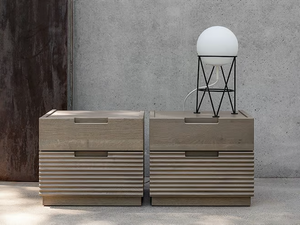 ZERO.16 - Solid wood bedside table with drawers - Side table by Devina Nais