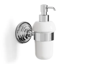 DIAMOND - Wall-mounted ceramic and brass Bathroom soap dispenser - Sanitary accessories by Devon&Devon