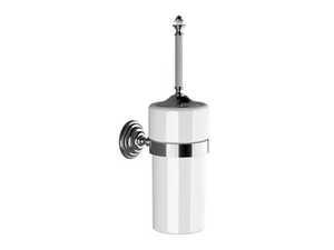 DIAMOND - Wall-mounted ceramic and brass toilet brush - Sanitary accessories by Devon&Devon