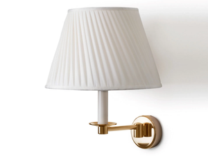 NADINE - Fabric wall lamp with with brass arm - Wall lamp by Devon&Devon